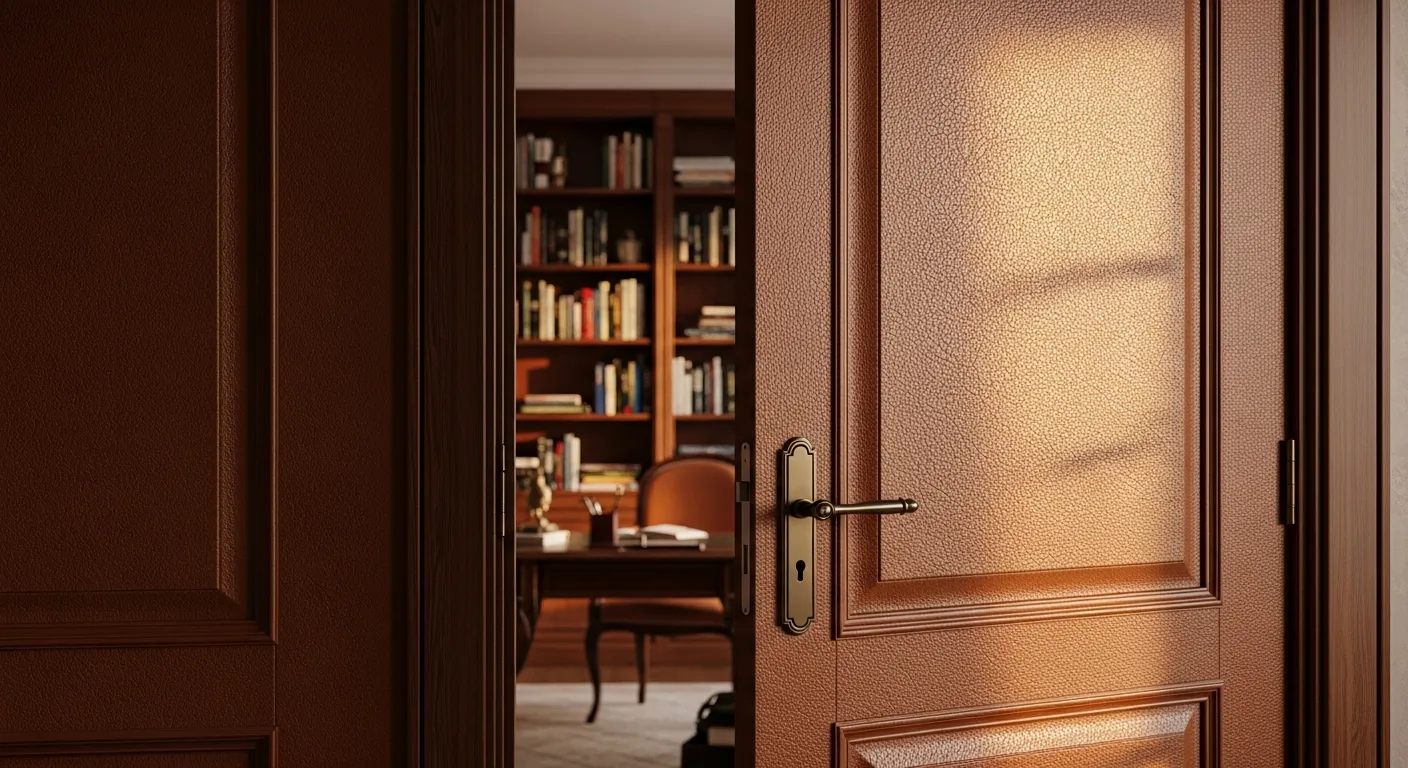 Adhésif pour porte effet cuir